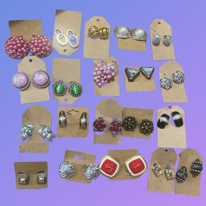 20 Pairs Vintage Clip-On Earrings: Maximalist Madness